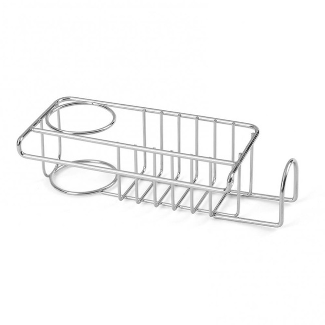 Sponge Holder Kitchen Sink Caddy Strong Load-bearing Hollow Design Easy to Install Self Draining Sink Caddy Organizer Rack