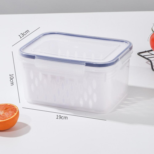 1/3Pcs Transparent Storage Box with Removable Colander Large Capacity Double Layer Vegetable Washing Bowl Fruit Storage Container