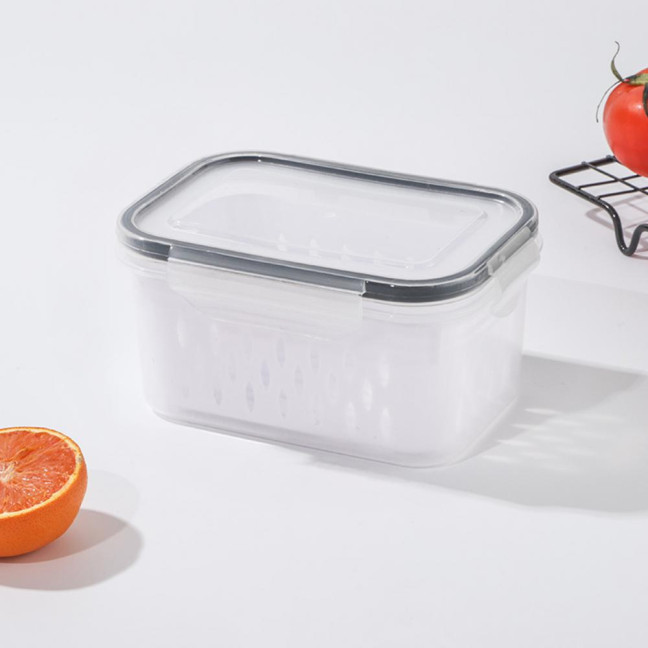 1/3Pcs Transparent Storage Box with Removable Colander Large Capacity Double Layer Vegetable Washing Bowl Fruit Storage Container