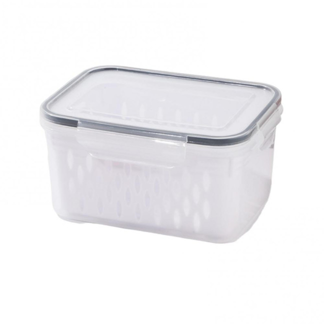 1/3Pcs Transparent Storage Box with Removable Colander Large Capacity Double Layer Vegetable Washing Bowl Fruit Storage Container