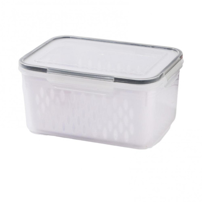 1/3Pcs Transparent Storage Box with Removable Colander Large Capacity Double Layer Vegetable Washing Bowl Fruit Storage Container