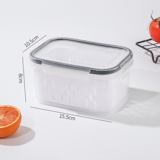1/3Pcs Transparent Storage Box with Removable Colander Large Capacity Double Layer Vegetable Washing Bowl Fruit Storage Container