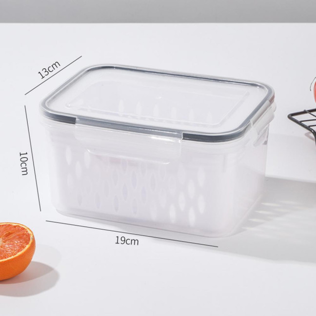 1/3Pcs Transparent Storage Box with Removable Colander Large Capacity Double Layer Vegetable Washing Bowl Fruit Storage Container