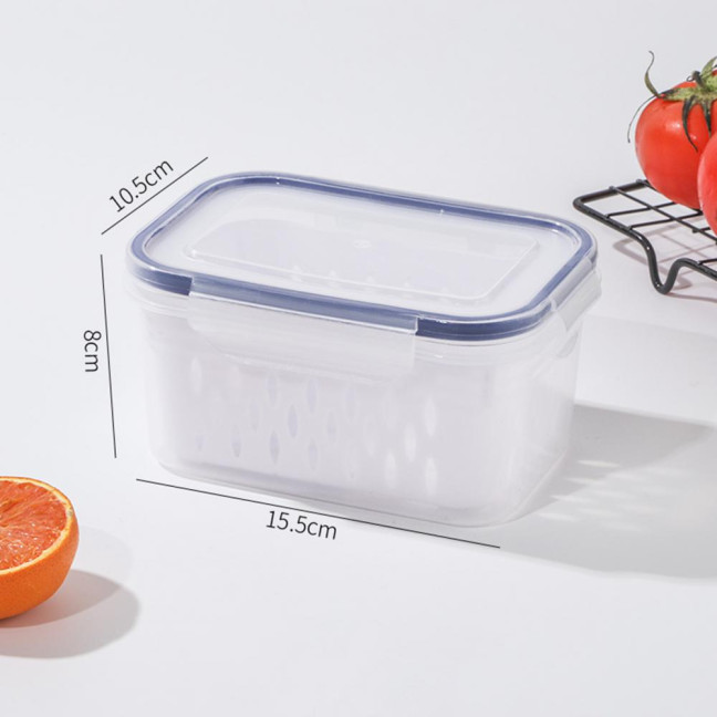 1/3Pcs Transparent Storage Box with Removable Colander Large Capacity Double Layer Vegetable Washing Bowl Fruit Storage Container