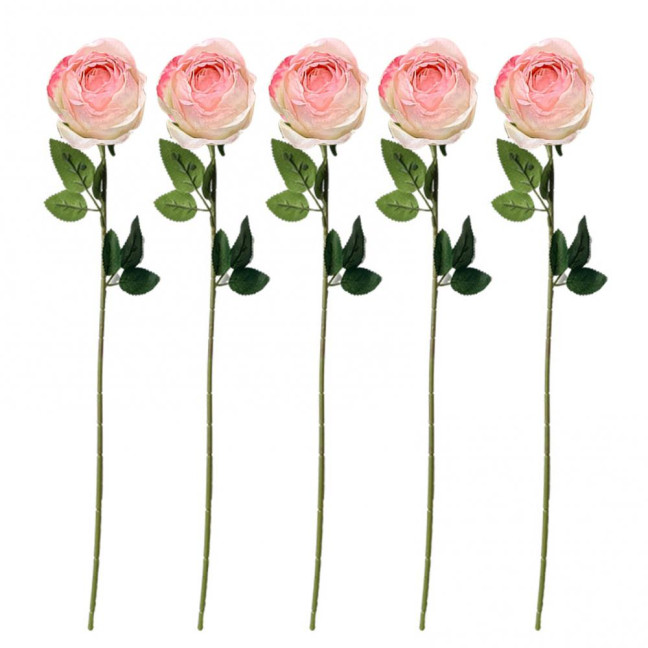Artificial Roses Long-lasting Faux Silk Flowers Realistic Fake Roses with Flexible Stems for Vase Flower Arrangements Home Wedding Decor 