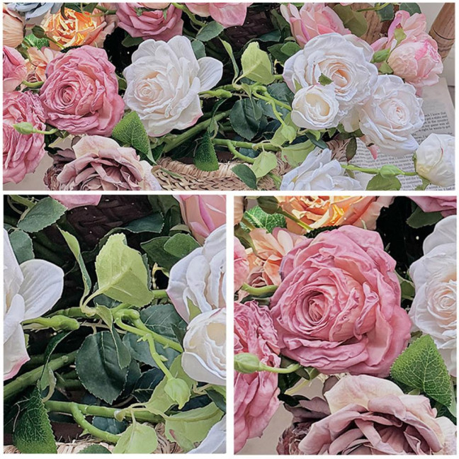 Simulated Rose Flower Realistic Appearance Easy to Manage Bright Color Reusable Artificial Flowers Home Decor 