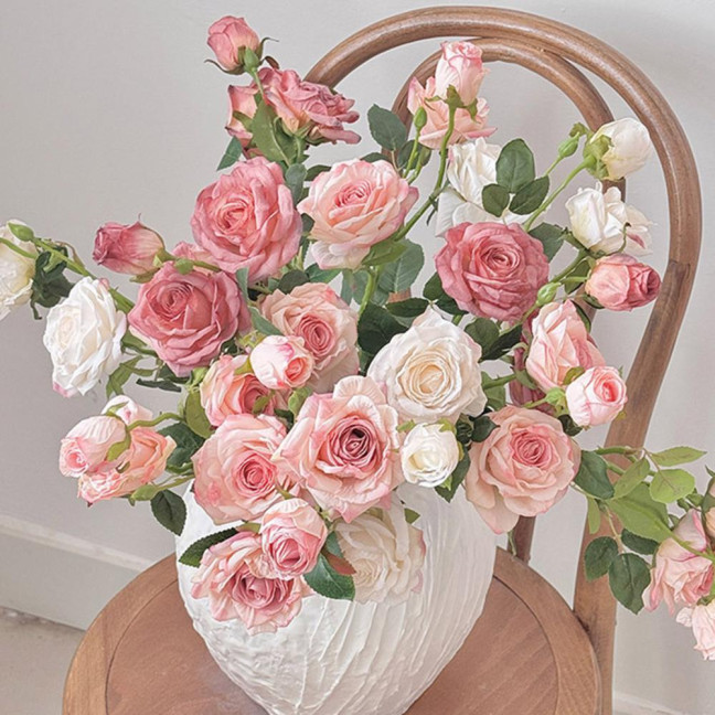 Simulated Rose Flower Realistic Appearance Easy to Manage Bright Color Reusable Artificial Flowers Home Decor 