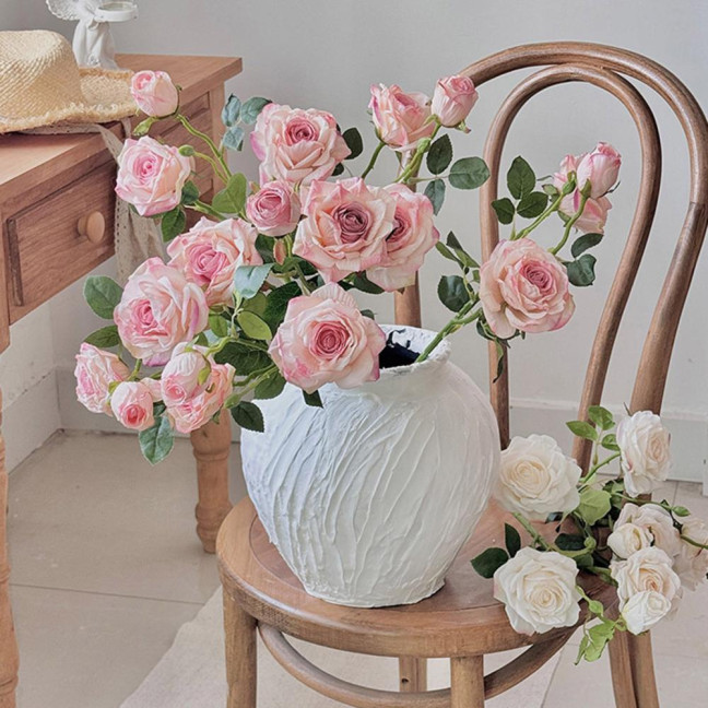 Simulated Rose Flower Realistic Appearance Easy to Manage Bright Color Reusable Artificial Flowers Home Decor 