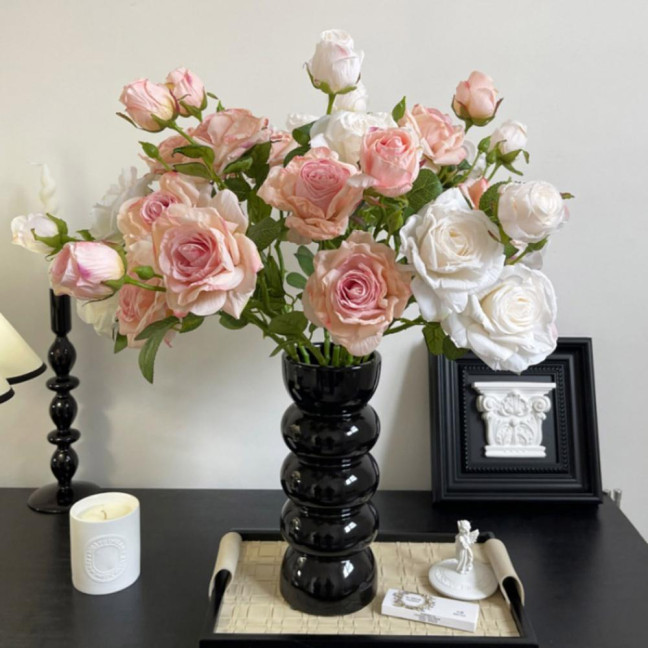 Simulated Rose Flower Realistic Appearance Easy to Manage Bright Color Reusable Artificial Flowers Home Decor 