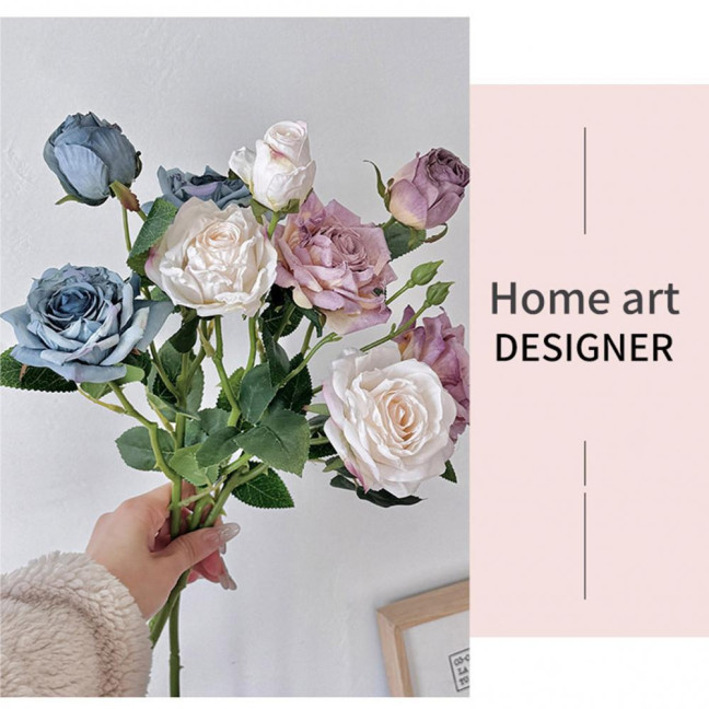 Simulated Rose Flower Realistic Appearance Easy to Manage Bright Color Reusable Artificial Flowers Home Decor 