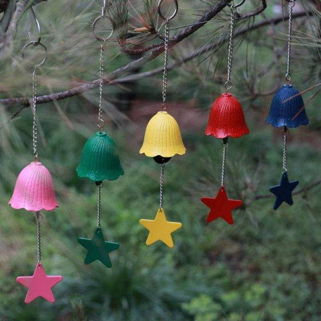 Metal Wind Chime Hanging Bell with Star Pendant Retro Style Wind Chime Hanging Decoration for Outdoor Garden And Balcony