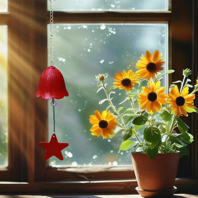 Metal Wind Chime Hanging Bell with Star Pendant Retro Style Wind Chime Hanging Decoration for Outdoor Garden And Balcony