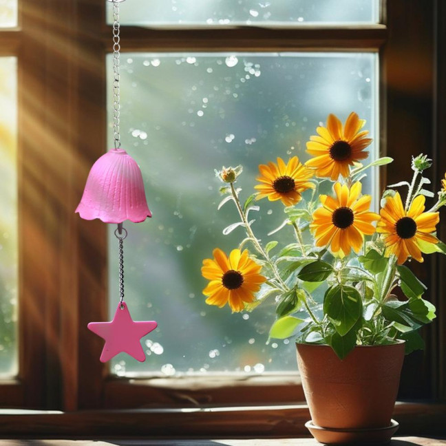 Metal Wind Chime Hanging Bell with Star Pendant Retro Style Wind Chime Hanging Decoration for Outdoor Garden And Balcony