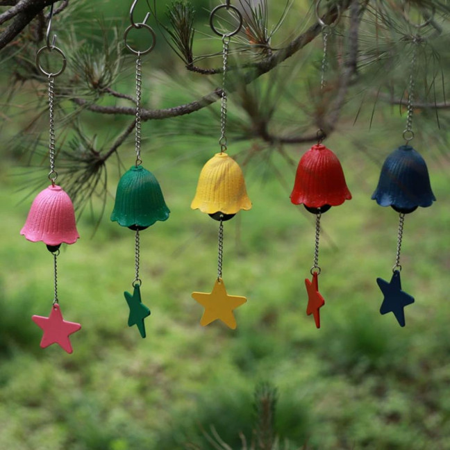 Metal Wind Chime Hanging Bell with Star Pendant Retro Style Wind Chime Hanging Decoration for Outdoor Garden And Balcony