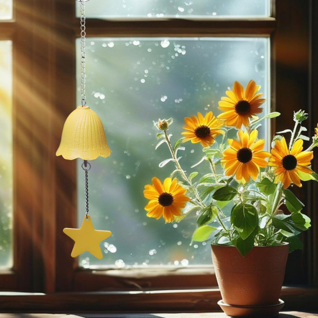 Metal Wind Chime Hanging Bell with Star Pendant Retro Style Wind Chime Hanging Decoration for Outdoor Garden And Balcony