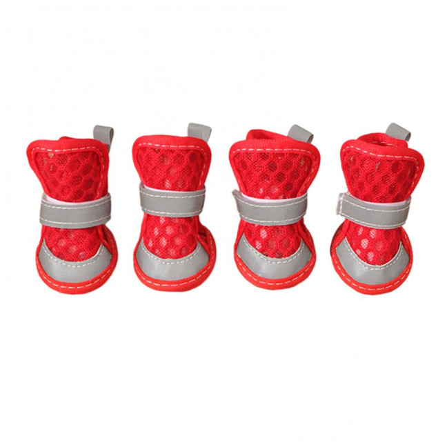 4 Pcs Dog Shoes Breathable Mesh Dog Boots for Summer Hot Pavement Anti-Slip Sole Paw Protector for Small Medium And Large Dogs