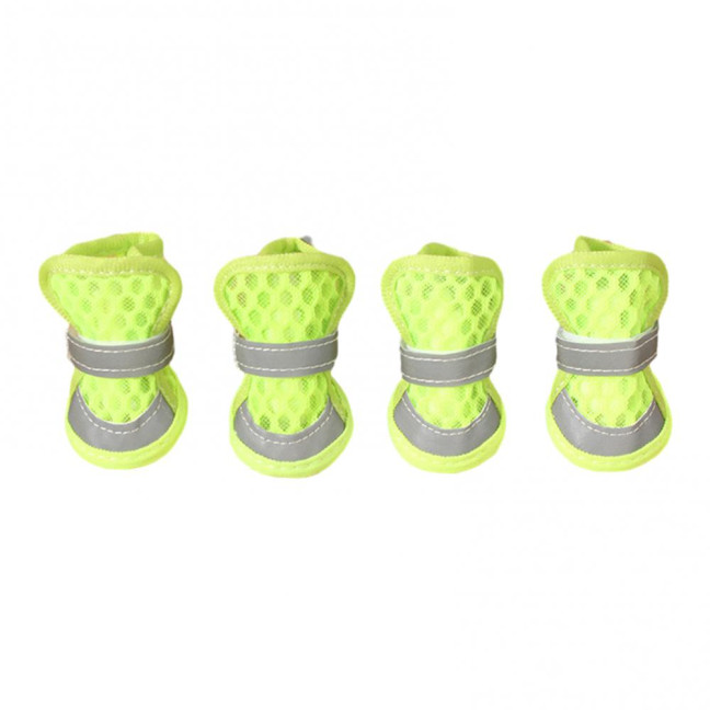 4 Pcs Dog Shoes Breathable Mesh Dog Boots for Summer Hot Pavement Anti-Slip Sole Paw Protector for Small Medium And Large Dogs