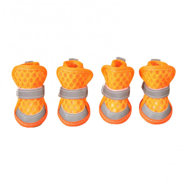 4 Pcs Dog Shoes Breathable Mesh Dog Boots for Summer Hot Pavement Anti-Slip Sole Paw Protector for Small Medium And Large Dogs