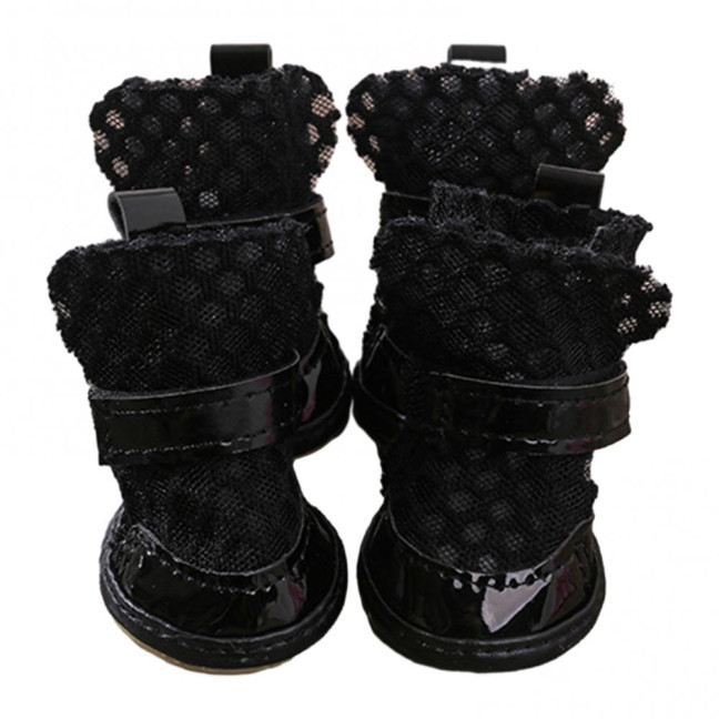 4 Pcs Dog Shoes Breathable Mesh Dog Boots for Summer Hot Pavement Anti-Slip Sole Paw Protector for Small Medium And Large Dogs