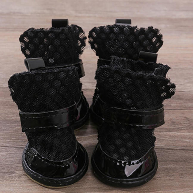 4 Pcs Dog Shoes Breathable Mesh Dog Boots for Summer Hot Pavement Anti-Slip Sole Paw Protector for Small Medium And Large Dogs
