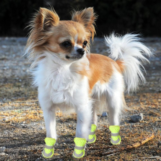4 Pcs Dog Shoes Breathable Mesh Dog Boots for Summer Hot Pavement Anti-Slip Sole Paw Protector for Small Medium And Large Dogs