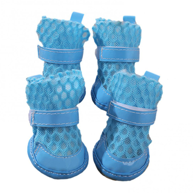 4 Pcs Dog Shoes Breathable Mesh Dog Boots for Summer Hot Pavement Anti-Slip Sole Paw Protector for Small Medium And Large Dogs