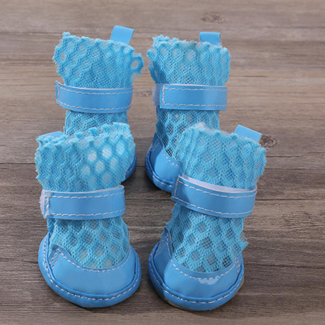 4 Pcs Dog Shoes Breathable Mesh Dog Boots for Summer Hot Pavement Anti-Slip Sole Paw Protector for Small Medium And Large Dogs