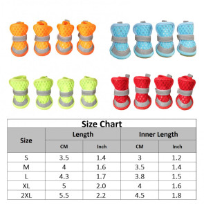 4 Pcs Dog Shoes Breathable Mesh Dog Boots for Summer Hot Pavement Anti-Slip Sole Paw Protector for Small Medium And Large Dogs