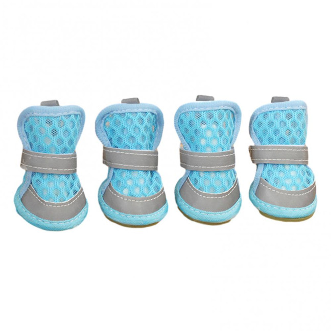 4 Pcs Dog Shoes Breathable Mesh Dog Boots for Summer Hot Pavement Anti-Slip Sole Paw Protector for Small Medium And Large Dogs