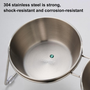 Stainless Steel Elevated Cat Bowl Tilted Raised Cat Bowl with Metal Stand Pet Feeding Dish to Prevent Fatigue for Indoor Cat And Dog