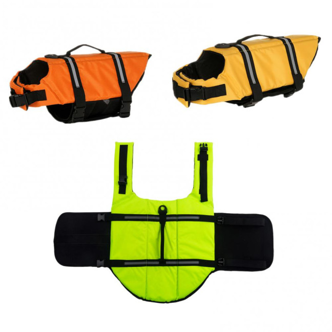 Dog Life Jacket Reflective Dog Flotation Safety Vest with Rescue Handle for Swimming Boating Surfing Adjustable Lifejacket Swimwear for Small Medium Large Dogs Dog Life Jacket Reflective Dog Flotation Safety Vest with Rescue Handle for Swimming Boating Surfing Adjustable Lifejacket Swimwear for Small Medium Large Dogs
