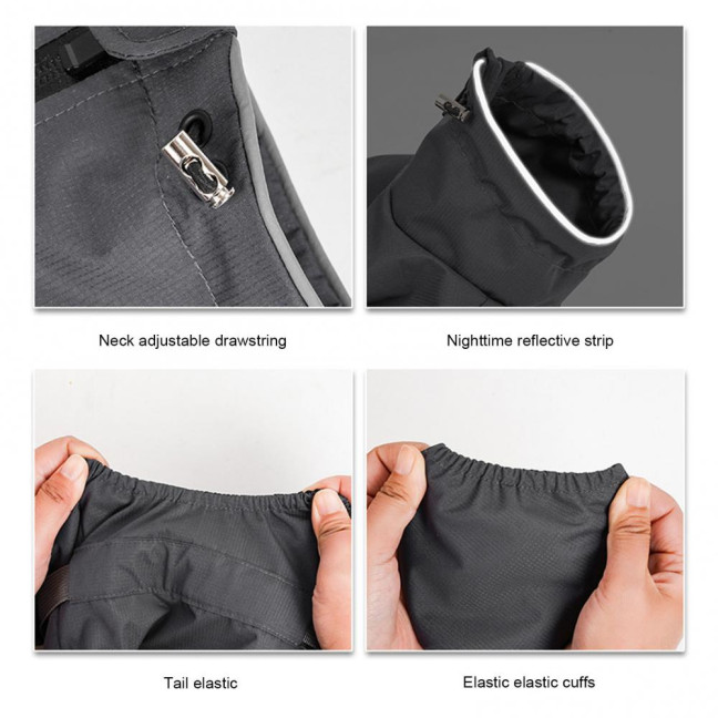 Dog Raincoat with Harness for Small Medium Dogs Adjustable Dog Rain Jacket Waterproof Puppy 4 Legs Raincoat with Reflective Strip 