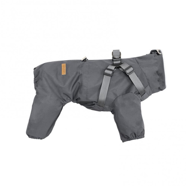 Dog Raincoat with Harness for Small Medium Dogs Adjustable Dog Rain Jacket Waterproof Puppy 4 Legs Raincoat with Reflective Strip 