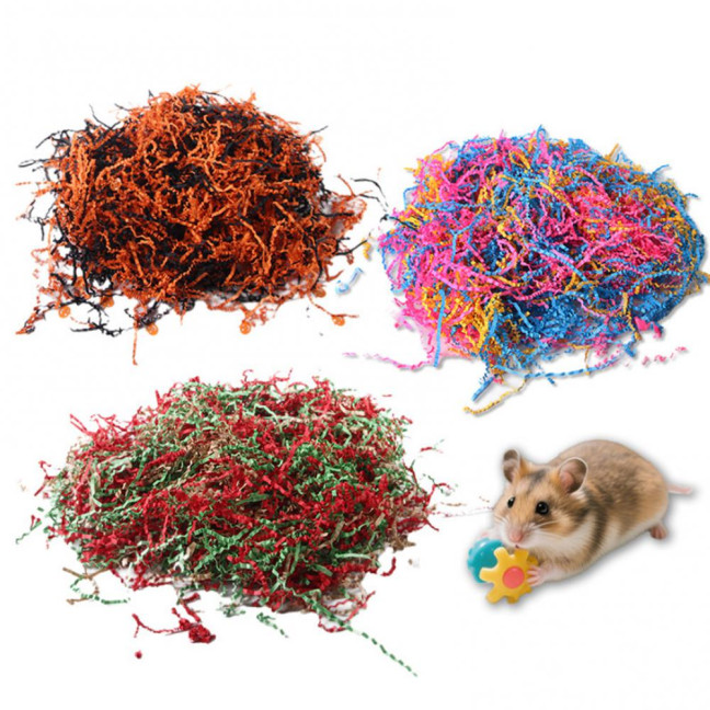 Crinkle Cut Paper Shred Filler 100g Paper Raffia Grass Gift Box Filler for Small Pet Bedding Material Hamster Cage Supplies