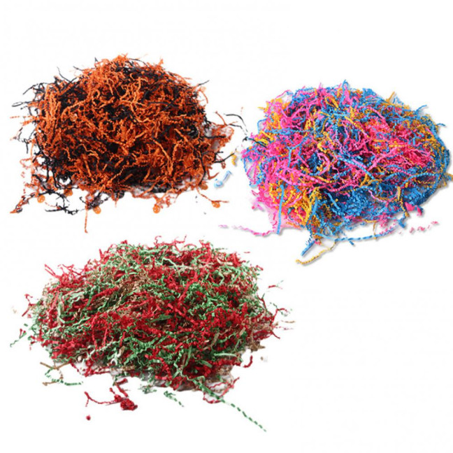 Crinkle Cut Paper Shred Filler 100g Paper Raffia Grass Gift Box Filler for Small Pet Bedding Material Hamster Cage Supplies