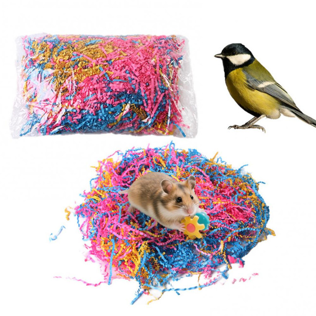 Crinkle Cut Paper Shred Filler 100g Paper Raffia Grass Gift Box Filler for Small Pet Bedding Material Hamster Cage Supplies