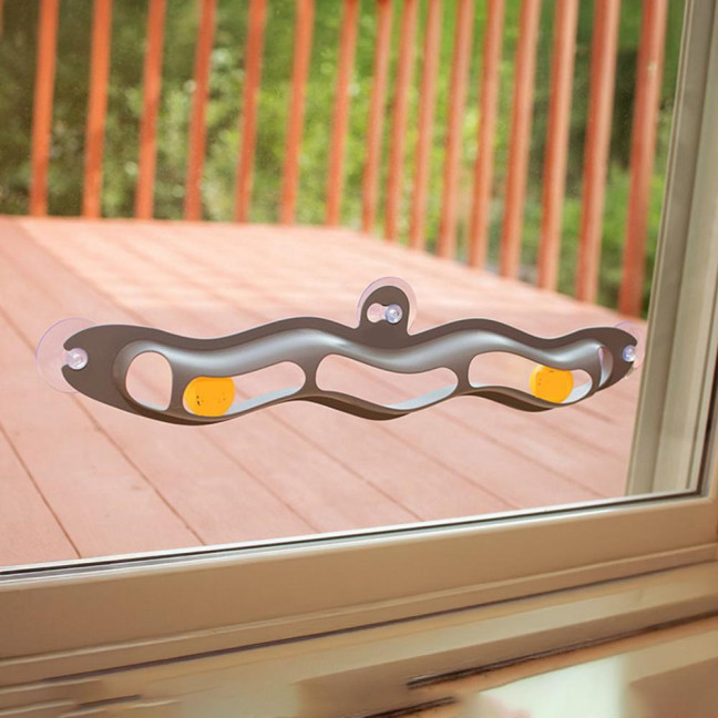 Cat Track Ball Toy with Suction Cup Cat Boredom Stress Relief Home Indoor Wall Mount Hollow Wavy Track Ball Interactive Toy Pet Supplies 