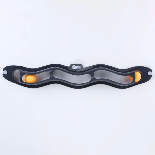 Cat Track Ball Toy with Suction Cup Cat Boredom Stress Relief Home Indoor Wall Mount Hollow Wavy Track Ball Interactive Toy Pet Supplies 