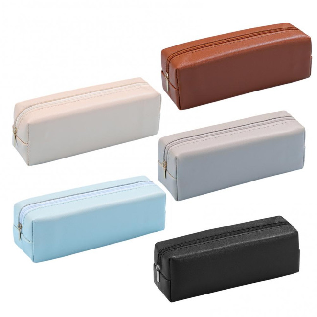 Pencil Case Faux Leather Pencil Pouch Organizer Small Zipper Pen Bag Multi-functional Cosmetic Makeup Bag for Work Travel Pencil Case Faux Leather Pencil Pouch Organizer Small Zipper Pen Bag Multi-functional Cosmetic Makeup Bag for Work Travel