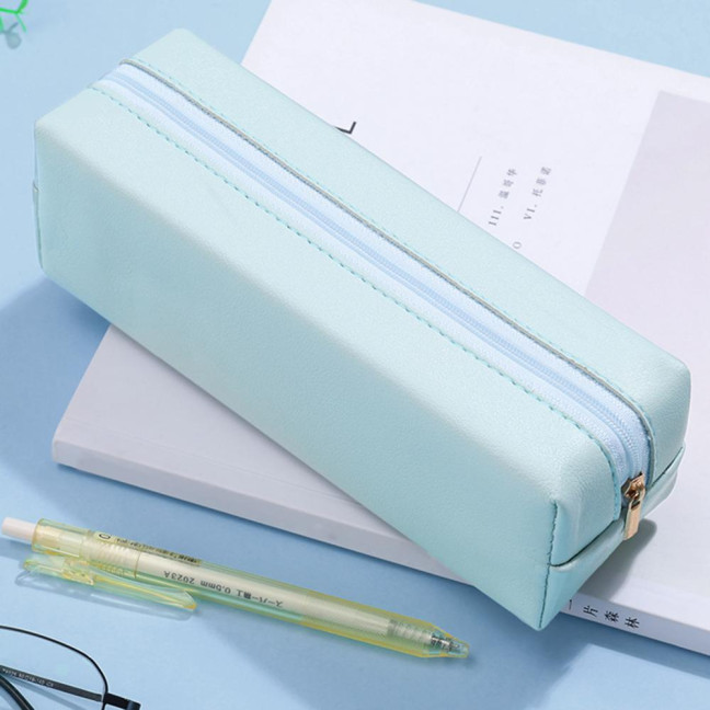 Pencil Case Faux Leather Pencil Pouch Organizer Small Zipper Pen Bag Multi-functional Cosmetic Makeup Bag for Work Travel Pencil Case Faux Leather Pencil Pouch Organizer Small Zipper Pen Bag Multi-functional Cosmetic Makeup Bag for Work Travel