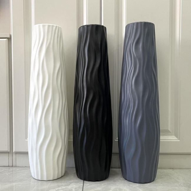 Large Floor Vase Tall Decorative Vase Textured Shatterproof Floor Standing Vase for Home Living Room Study Decor