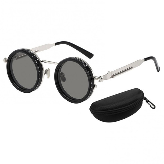 Adjustable Tint Polarized Sunglasses 1-9 Gear Round Glasses with ND Filter Lenses for Men UV Protection Eyewear for Beach Travel