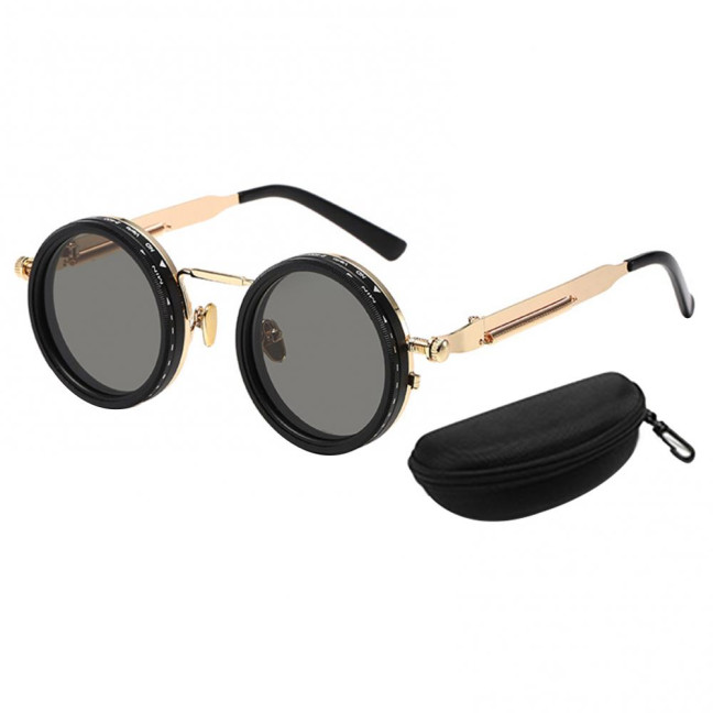 Adjustable Tint Polarized Sunglasses 1-9 Gear Round Glasses with ND Filter Lenses for Men UV Protection Eyewear for Beach Travel