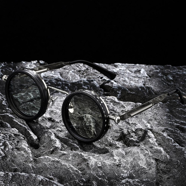 Adjustable Tint Polarized Sunglasses 1-9 Gear Round Glasses with ND Filter Lenses for Men UV Protection Eyewear for Beach Travel