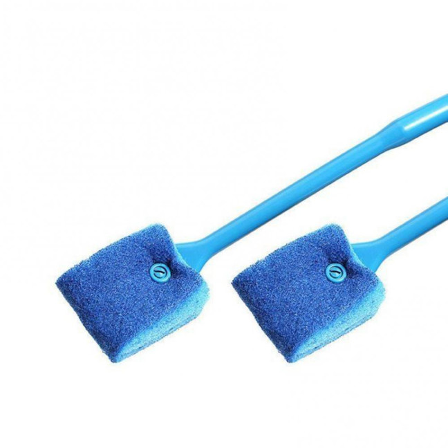 Fish Tank Brush Aquarium Algae Scraper with Long Handle Double Sided Sponge Brush for Glass Aquariums Fish Tanks Home Kitchen