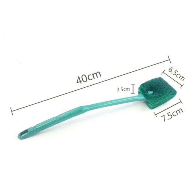 Fish Tank Brush Aquarium Algae Scraper with Long Handle Double Sided Sponge Brush for Glass Aquariums Fish Tanks Home Kitchen