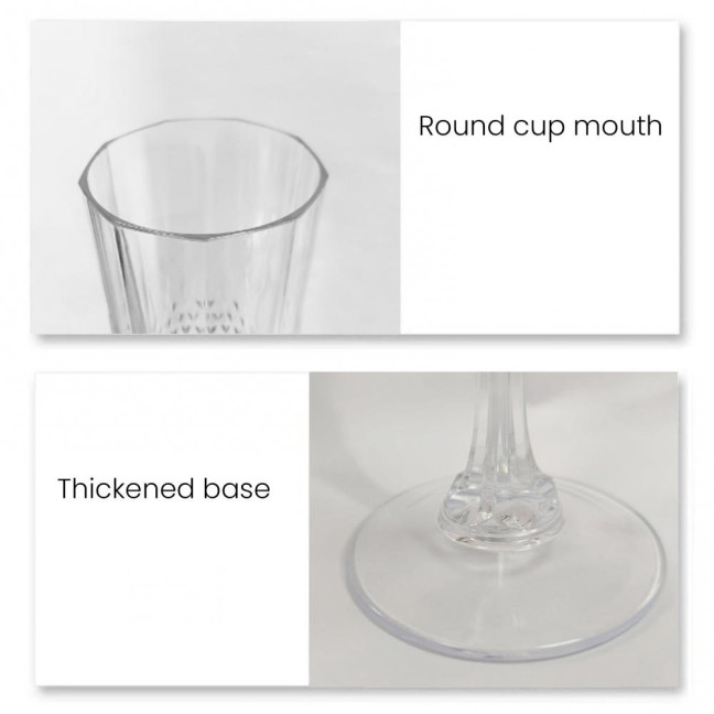 Plastic Champagne Flutes Transparent Wine Glasses Shatterproof Reusable Wine Goblets Elegant Drinkware for Weddings Parties Toasting 