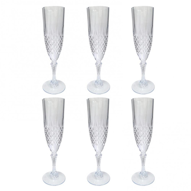 Plastic Champagne Flutes Transparent Wine Glasses Shatterproof Reusable Wine Goblets Elegant Drinkware for Weddings Parties Toasting 