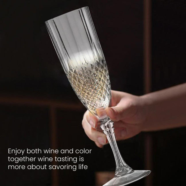 Plastic Champagne Flutes Transparent Wine Glasses Shatterproof Reusable Wine Goblets Elegant Drinkware for Weddings Parties Toasting 