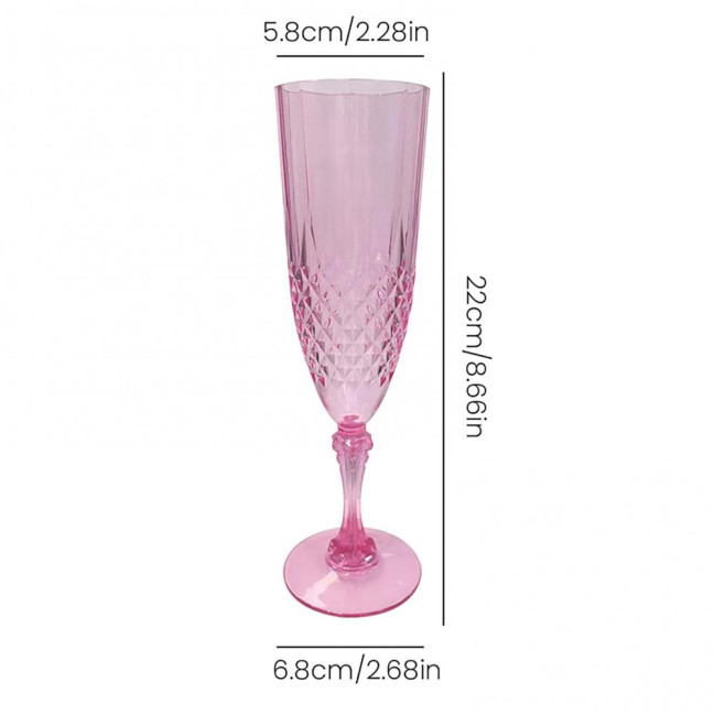 Plastic Champagne Flutes Transparent Wine Glasses Shatterproof Reusable Wine Goblets Elegant Drinkware for Weddings Parties Toasting 